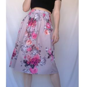 Floral midi skirt